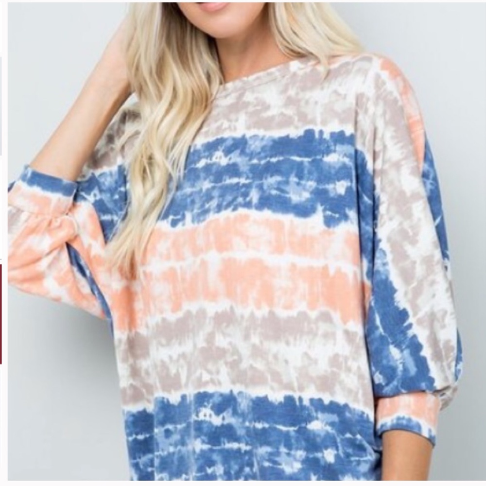 NWT STYLISH OPEN TIE DYE CROSS TOP & SHORTS - M - Picture 6 of 7